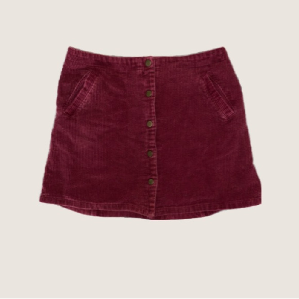 Corduroy Button Skirt
